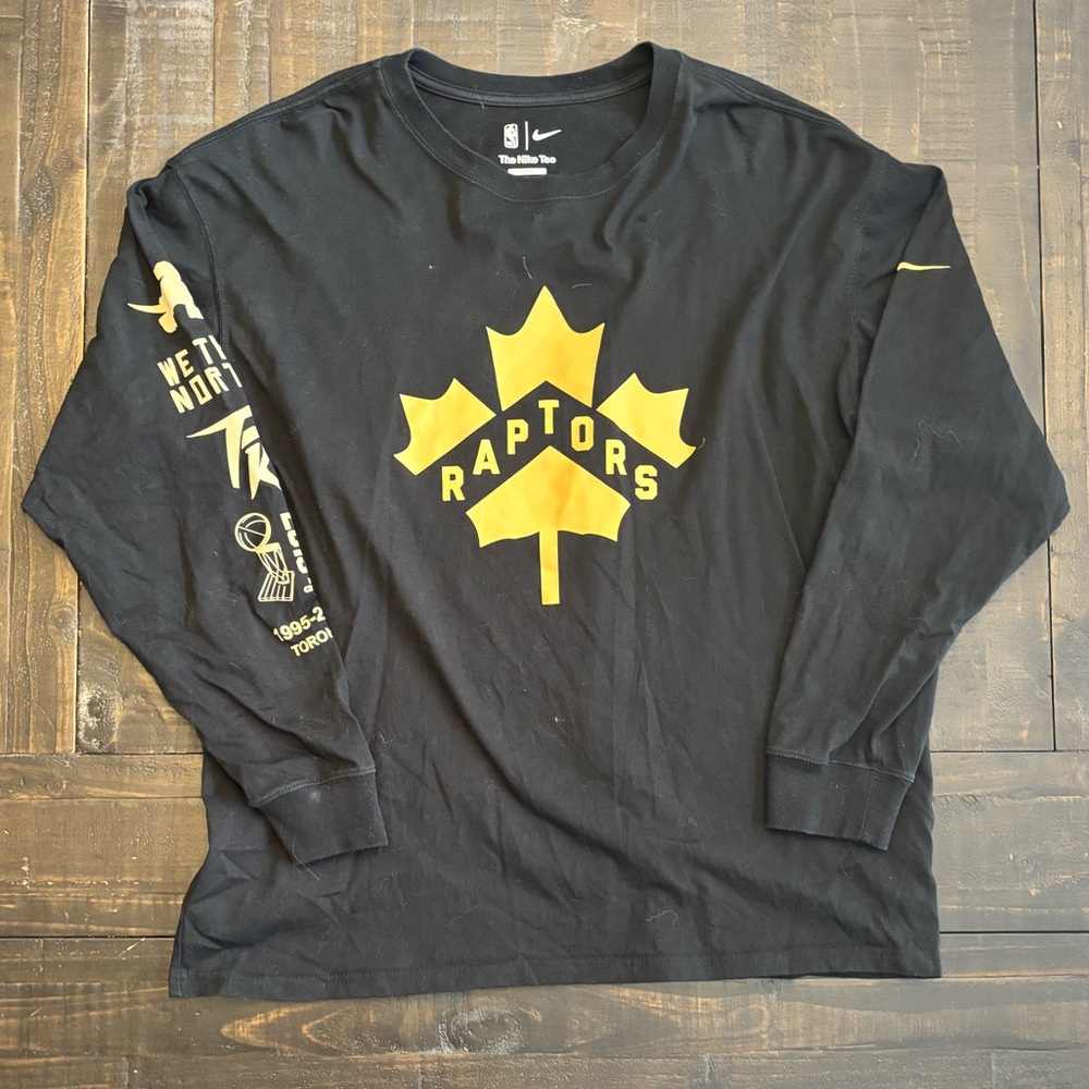 Nike Black and Gold Raptors Long Sleeve